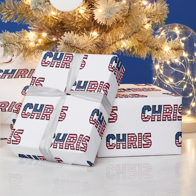 Chris First Name USA US Gift Paper (Holidays)