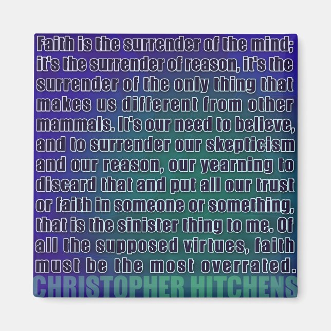 Chris Hitchens Surrender of Reason (Blues) Magnet (Front)