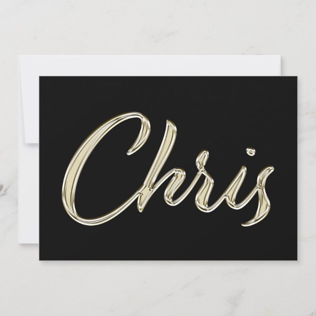 Chris Name white Handwriting Card (Front)