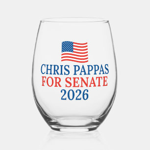 Chris Pappas for Senate 2026 Election Party Stemless Wine Glass