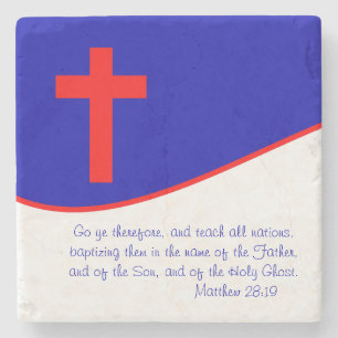 Chrisitan Flag Inspired Stone Coaster
