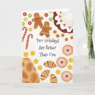 Chrismakkuh Christmas Hanukkah Funny Cute Thank You Card