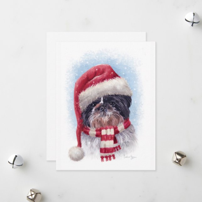 Chrismas dog holiday card (Front/Back In Situ)