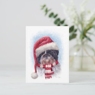 Chrismas dog postcard