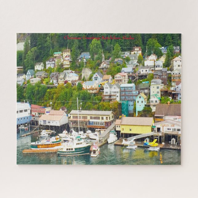 Chrismas Greetings Alaska Ketckican Jigsaw Puzzle (Horizontal)