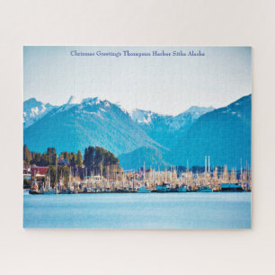 Chrismas Greetings Alaska Thompson Harbour Sitka Jigsaw Puzzle