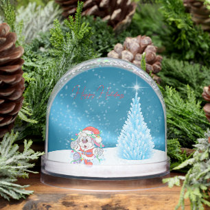 Chrismtas Bunny Rabbit Snow Globe