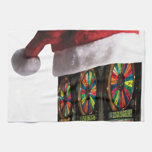 Chrismtas Vegas Slot Machine Tea Towel