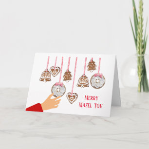 Chrismukkah Bagels Cookies Star of David Holiday Card