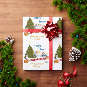 Chrismukkah Blended Holiday Pattern Wrapping Paper