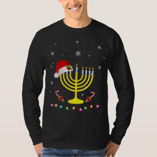 Chrismukkah Hannukah Santa Hat Family Christmas Pa T-Shirt