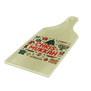 Chrismukkah Hanukkah Christmas Jewish Religious Cutting Board