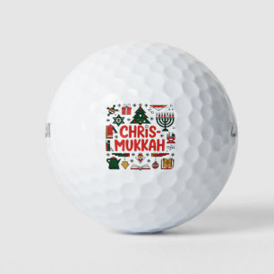 Chrismukkah Hanukkah Christmas Jewish Religious Golf Balls