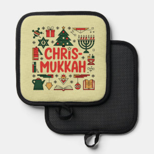 Chrismukkah Hanukkah Christmas Jewish Religious Pot Holder