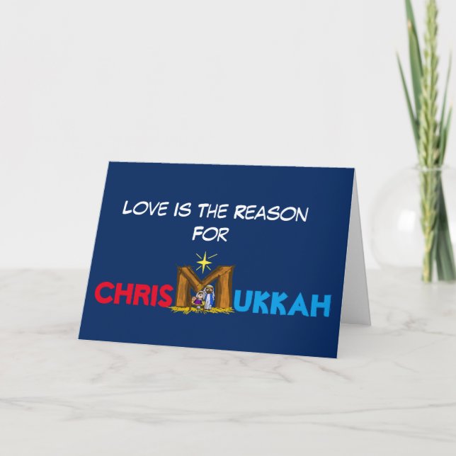 Chrismukkah Manger Greeting Card (Front)