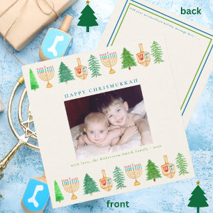 Chrismukkah Photo Holiday Message Christmas Card