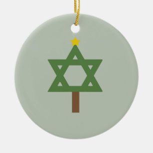 CHRISMUKKAH TREE -.png Ceramic Ornament