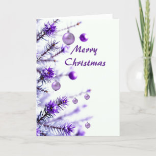 Chrispy Purple Christmas Tree Greeting Card