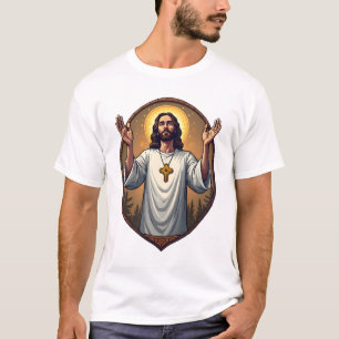 Christ Alpha Omega Engraved White Shirt 2