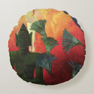 Christ and Buddha, c.1890-1892 Round Cushion