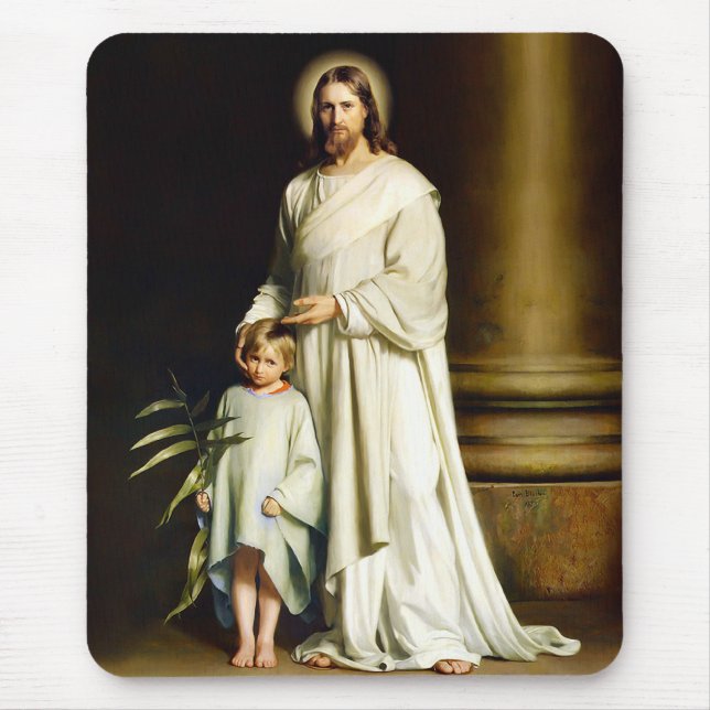 Christ and Child. Fine Art Easter Gift  Mouse Pad (Front)