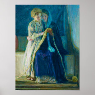 Christ and His Mother Studying the Scriptures Poster