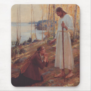 Christ and Mary Magdalene by Albert Edelf Mouse Pad