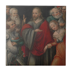 Christ and the Adulteress Ceramic Tile