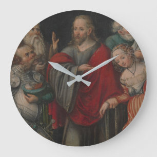 Christ and the Adulteress Large Clock