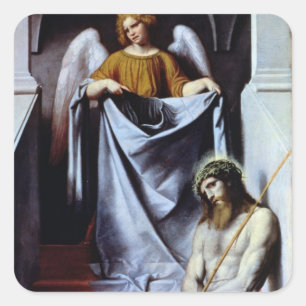 Christ and the Angel, c.1550-54 Square Sticker