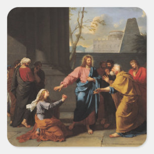 Christ and the Canaanite Woman, 1783-84 Square Sticker