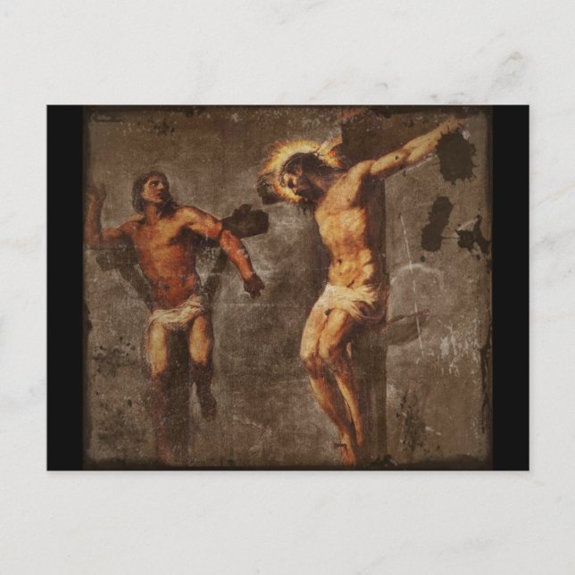 Christ and the Good Thief Postcard (Front)