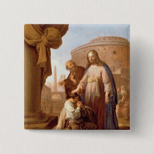 Christ and the Rich Young Ruler, 1640 15 Cm Square Badge