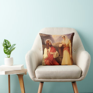 Christ and the Samaritan by Christian Schleisner Cushion