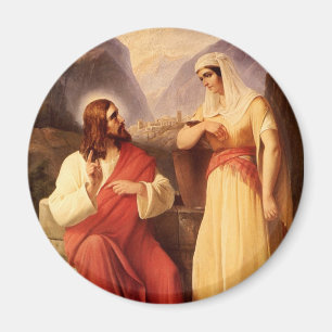 Christ and the Samaritan by Christian Schleisner Magnet