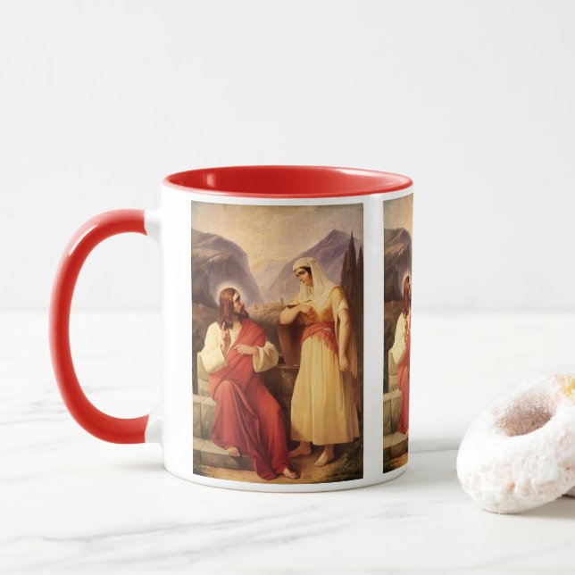 Christ and the Samaritan by Christian Schleisner Mug (With Donut)
