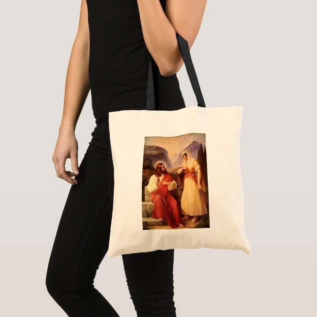 Christ and the Samaritan by Christian Schleisner Tote Bag (Front (Product))