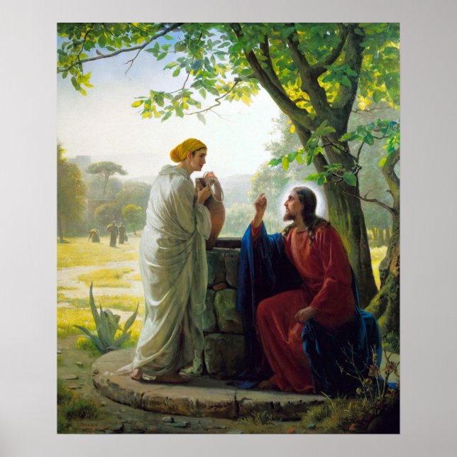 Christ and the Samaritan Woman by Carl Bloch Poster (Front)