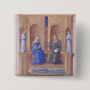 Christ and the Virgin Mary Enthroned 15 Cm Square Badge