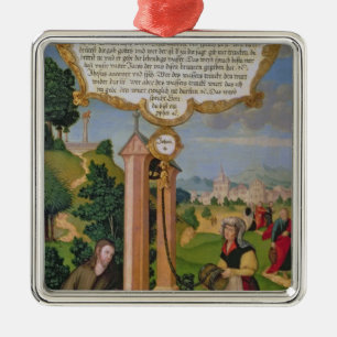 Christ and the Woman from Samaria at Jacob's Well Metal Ornament
