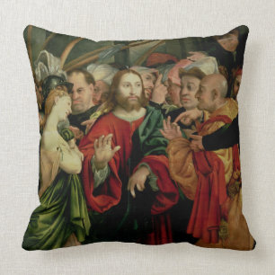 Christ and the Woman Taken in Adultery 2 Cushion