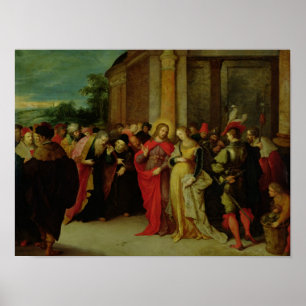 Christ and the Woman Taken in Adultery Poster
