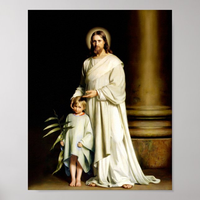Christ and the Young Child by Carl Bloch Poster (Front)