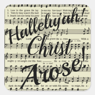 Christ Arose Square Sticker