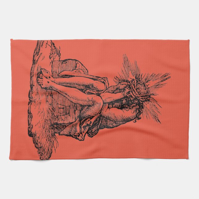 Christ as the Man of Sorrows Fine Art Tea Towel (Horizontal)