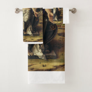 Christ as the Redeemer by Andrea Mantegna Bath Towel Set
