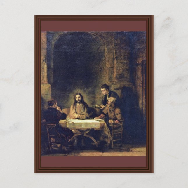 Christ At Emmaus By Rembrandt Harmensz. Van Rijn Postcard (Front)
