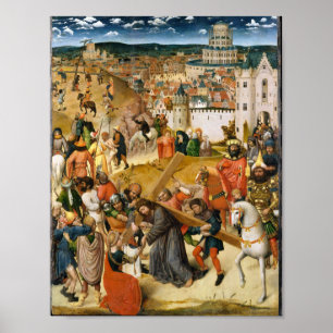 Christ Bearing the Cross Vintage Fine Art Antique Poster