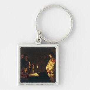 Christ before Caiaphas by Honthorst Fine Art Key Ring