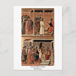 Christ Before Pilate By Duccio Postcard
